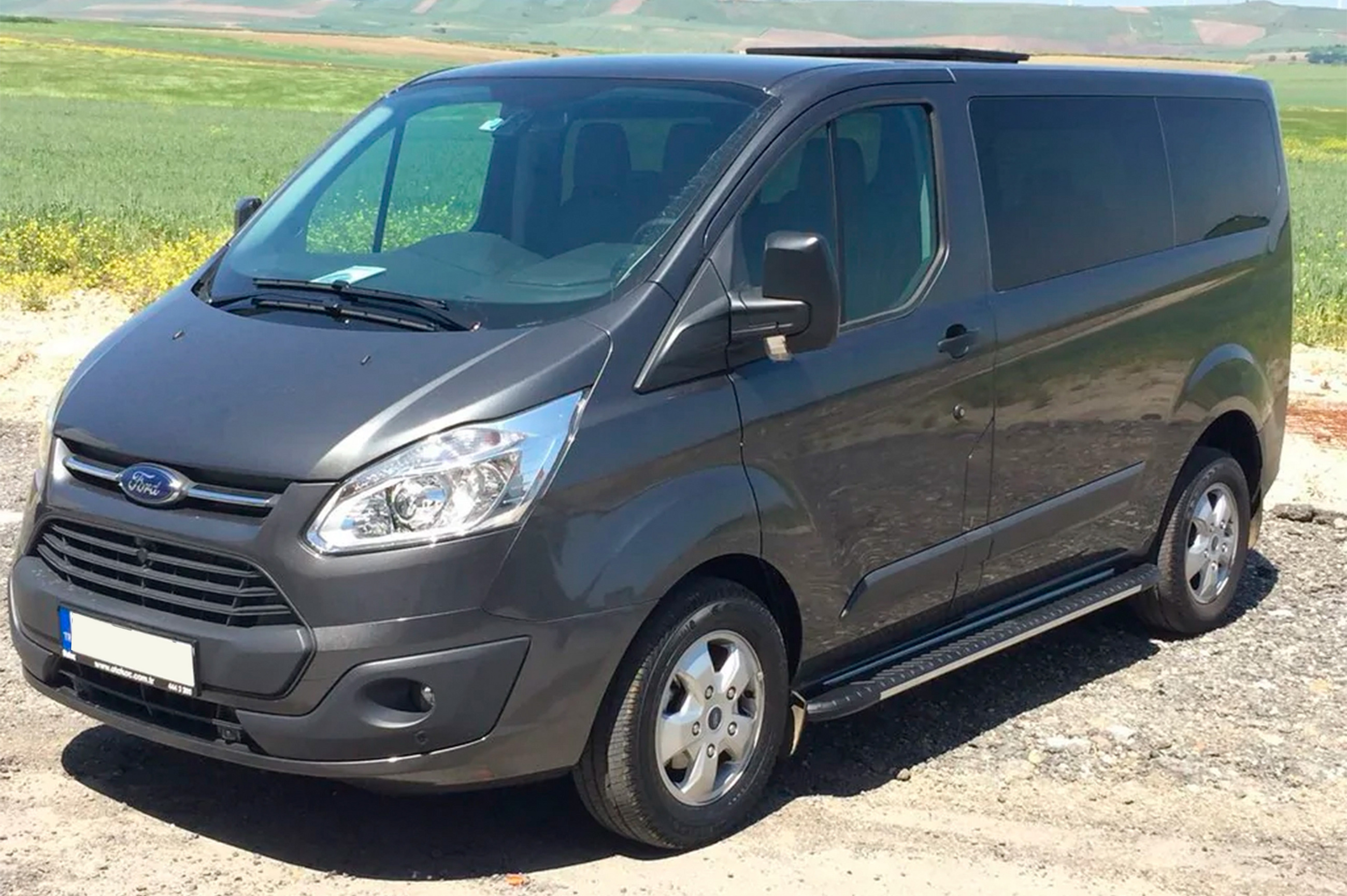Бокові пороги Bosphorus Grey (2 шт., алюміній) Коротка база 6