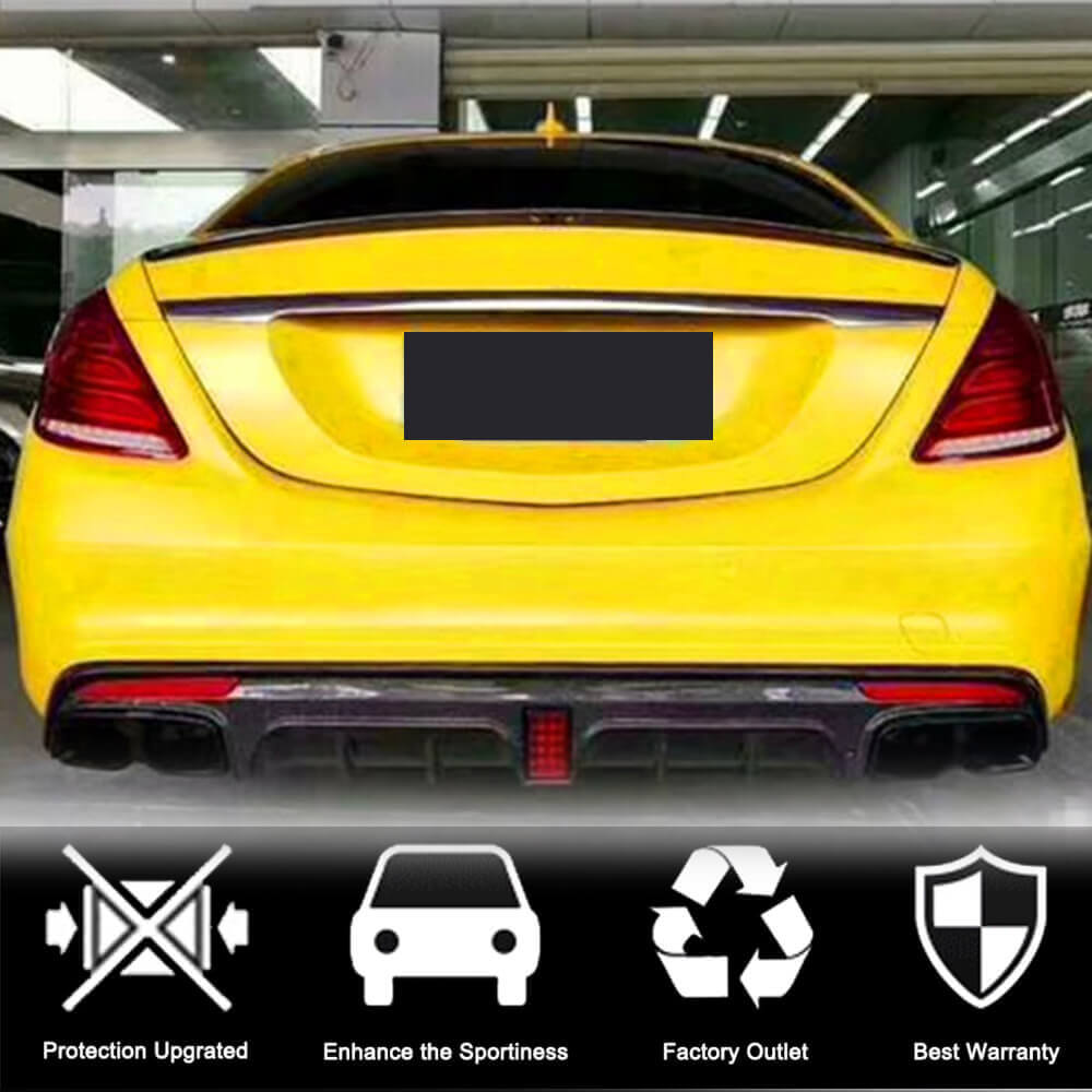 Дифузор заднього бампера з насадками (для S63 AMG 2014-2017, Карбон) 3