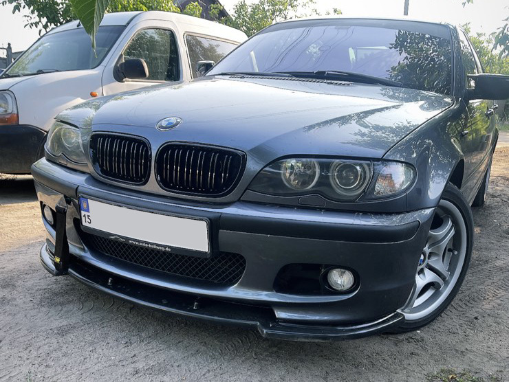 Передня Lip накладка V-1 (Для M Sport, чорний глянець) 4