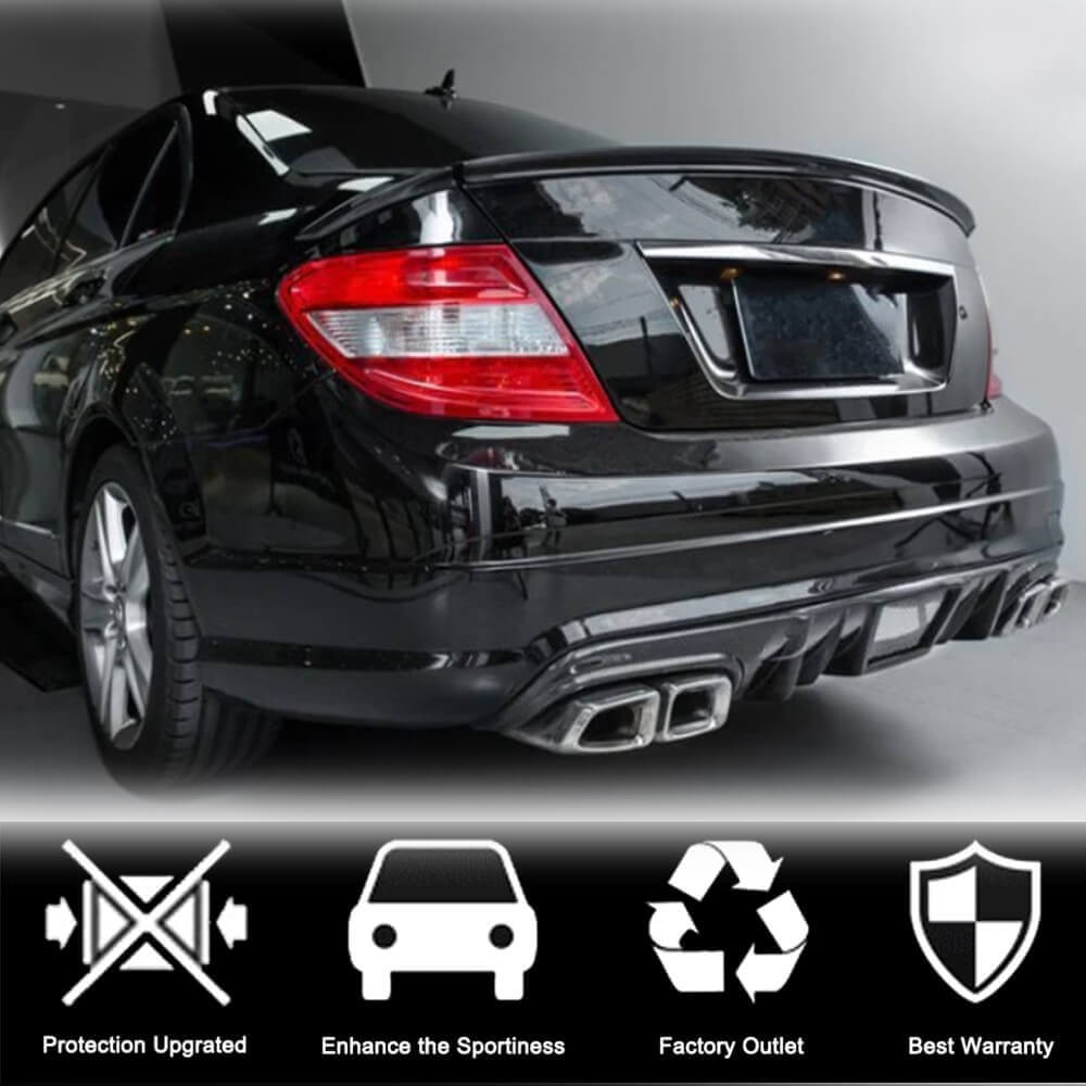 Дифузор заднього бампера V4 (для AMG SD 2008-2011, Карбон) 2