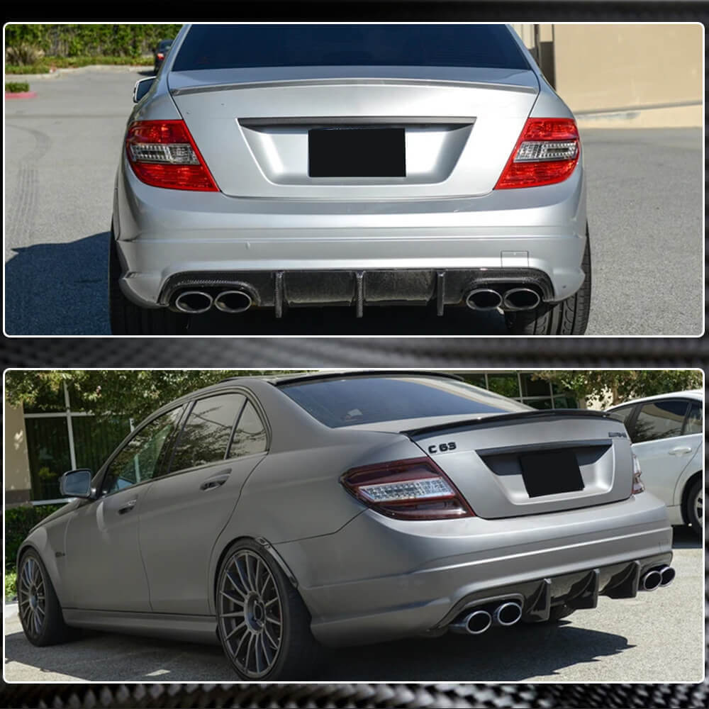 Дифузор заднього бампера V2 (для AMG SD 2008-2011, Карбон) 5