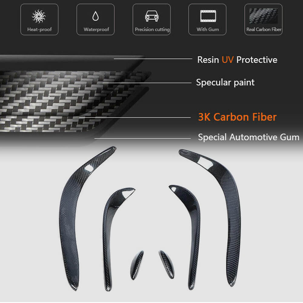 Накладки на передній бампер (для C43 AMG 2015-2019, Карбон) 5
