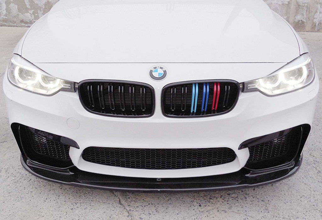 Накладка на передній бампер Lip V-1 (Для M3, чорний глянець) 4