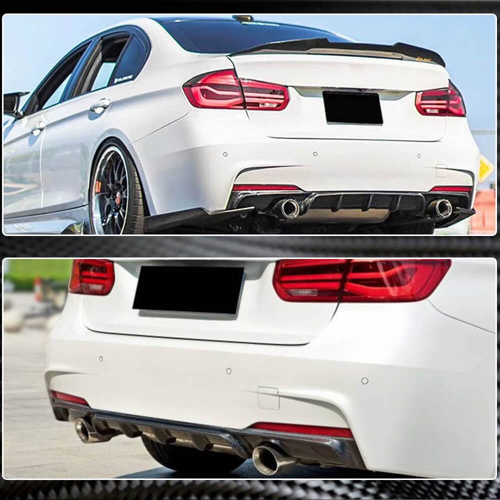 Дифузор заднього бампера V1 (для F30 M-Sport, Карбон) 4