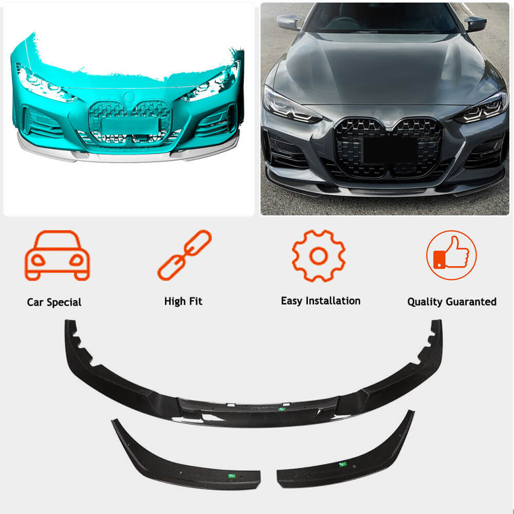 Накладка на передній бампер Lip V3 (для G22/G23 M-Sport, Карбон) 2