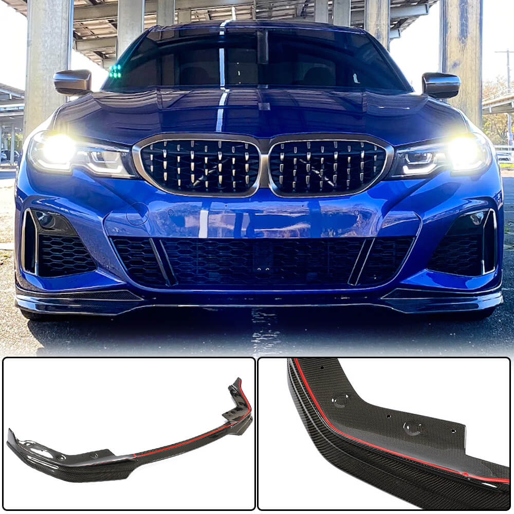 Накладка на передній бампер Lip V3 (для M-Sport 2018-2022, Карбон) 5
