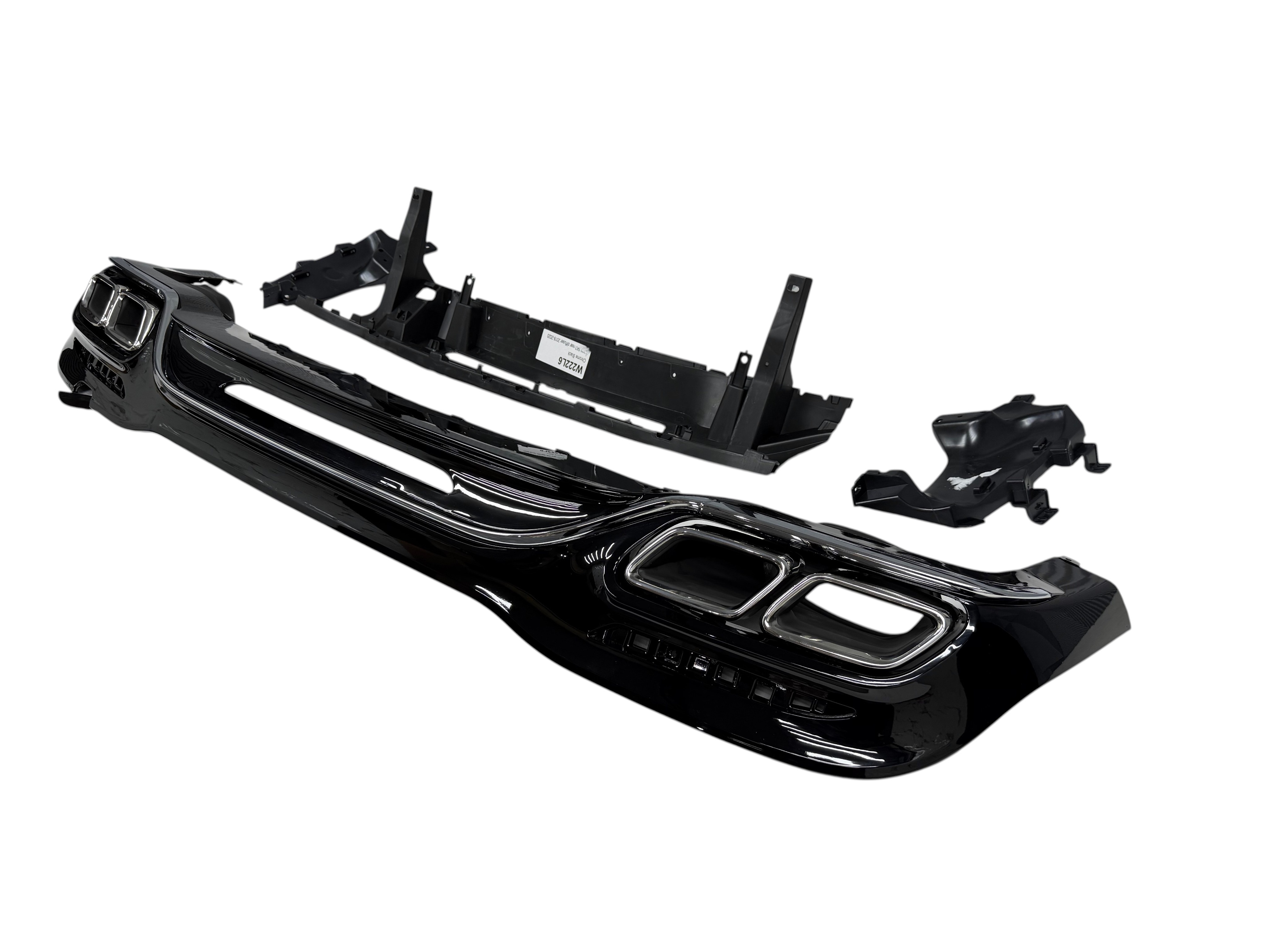 Дифузор (заднього бампера) Chrome Black / Chrome Pipe (стиль S63 AMG) на Mercedes-Benz S-Class W222 2017-2020 року 3