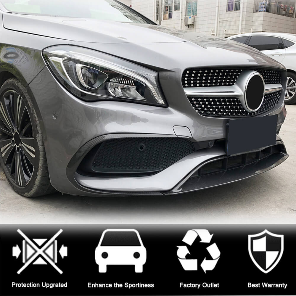 Накладка на передній бампер Lip (для AMG-Line SD 2017-2019, Карбон) 3
