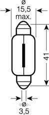 Вказівна лампа Osram 6453 C15W 41mm 24V SV8.5-8 2