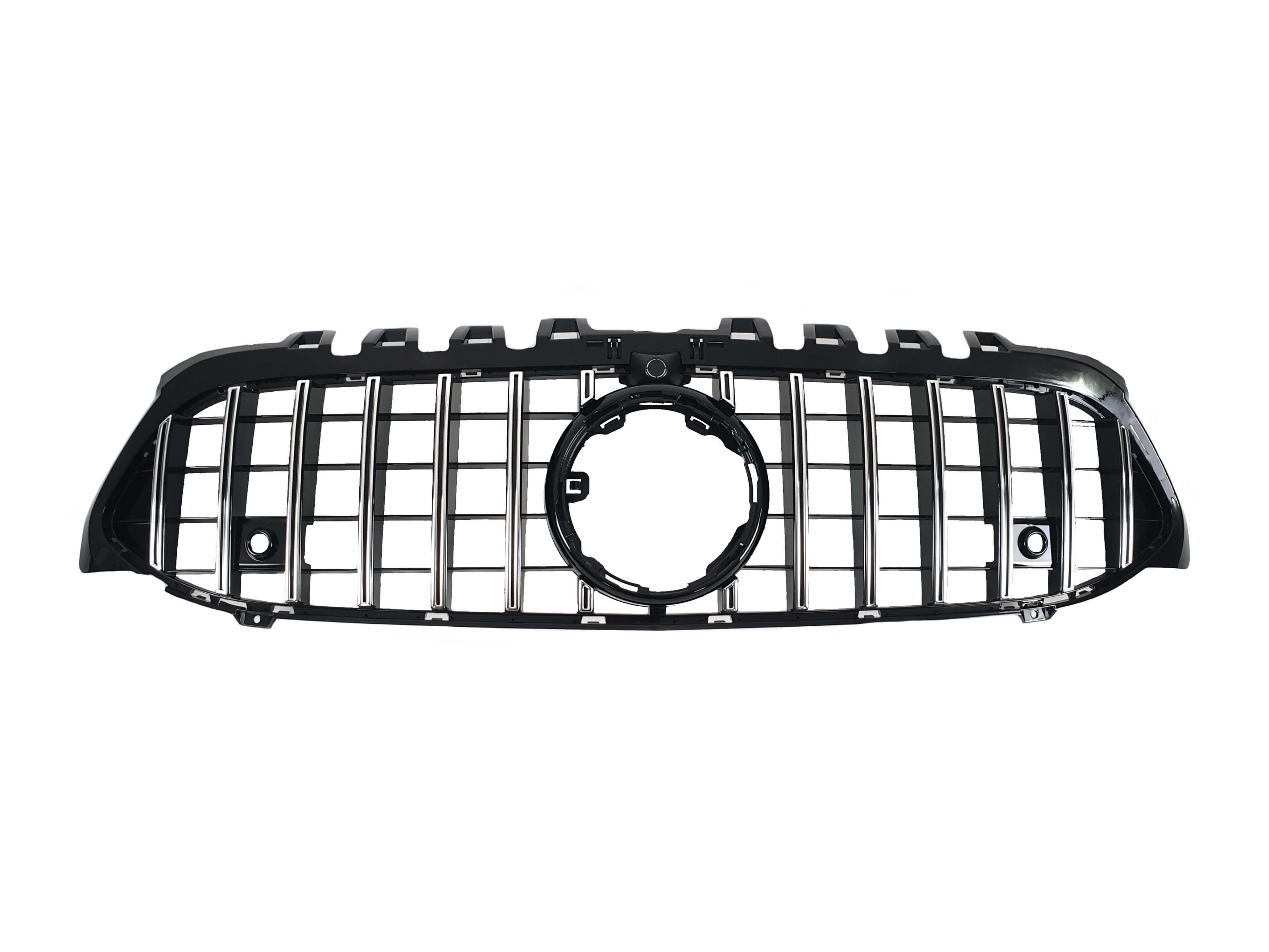 Решітка радіатора Chrome Black (з міцем під камеру) GT на Mercedes-Benz A-Class W177 2018-2022 року
