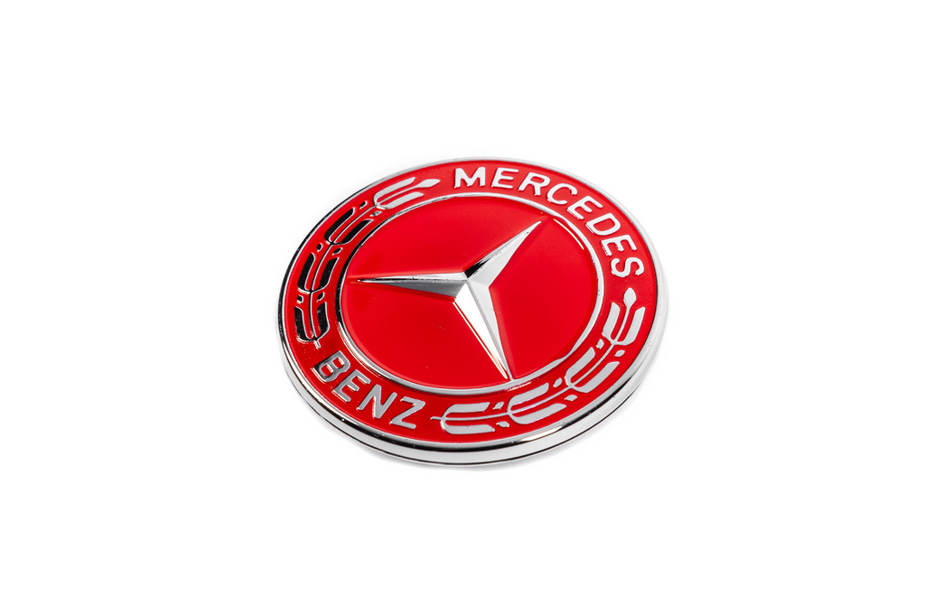 Заглушка замість емблеми на капот Mercedes (червона, 57мм) 2
