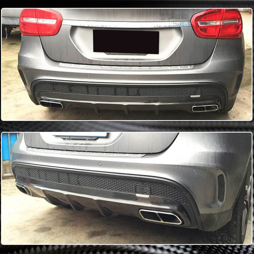 Дифузор заднього бампера (для GLA45 AMG, Карбон) 4