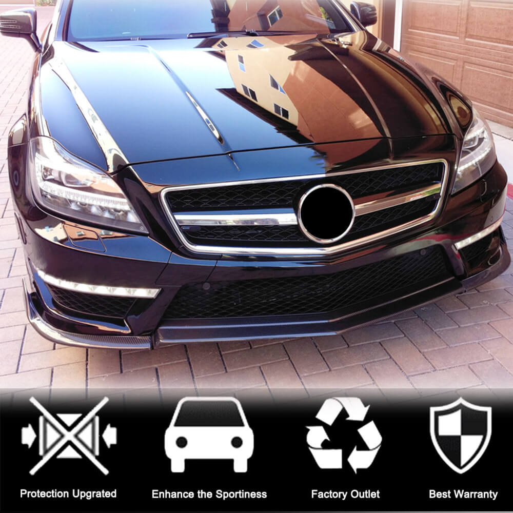 Накладка на передній бампер Lip V1 (для CLS63 AMG SD 2011-2014, Карбон) 2