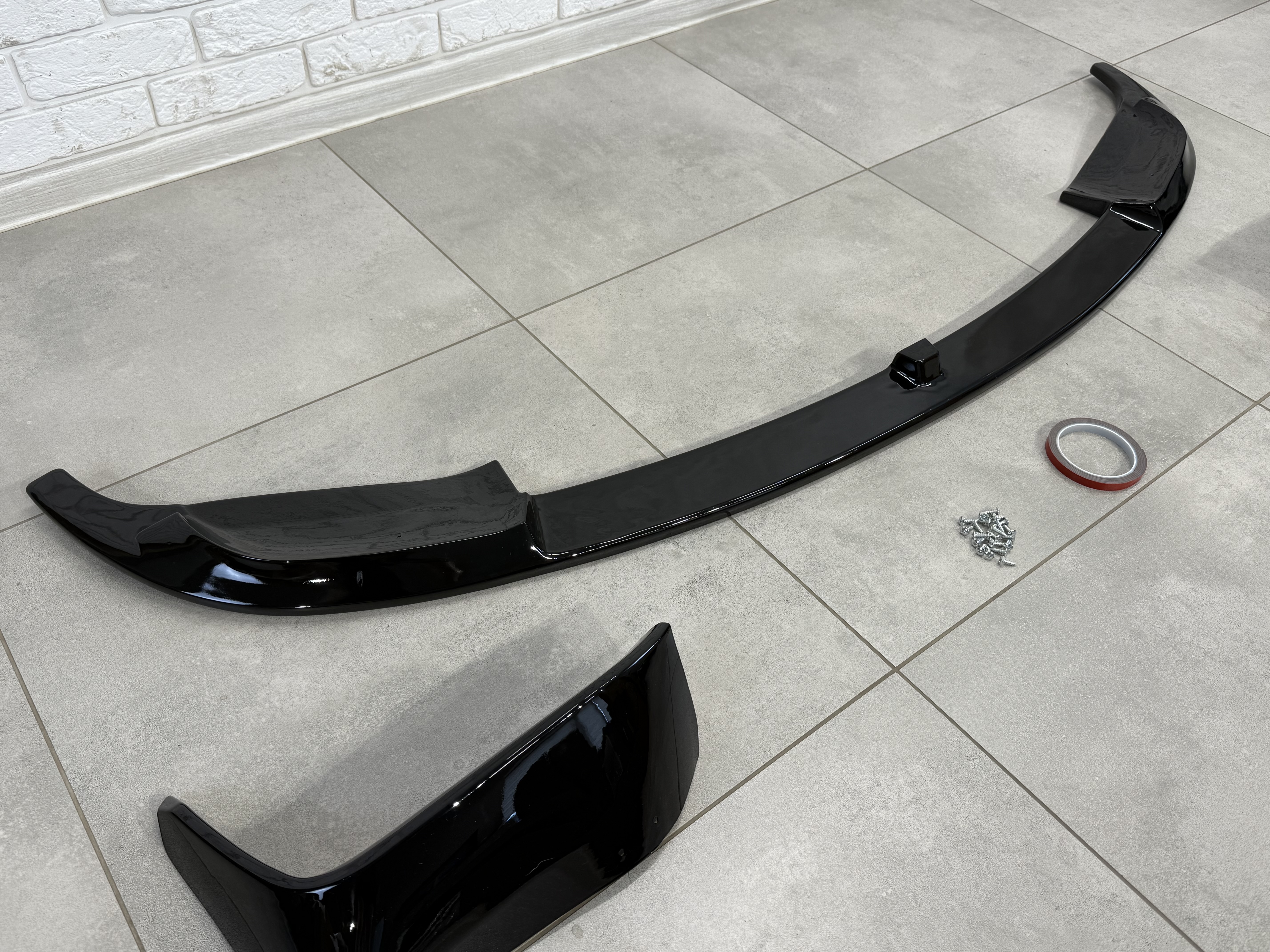 Накладка переднього бампера обвіс M3 BMW 3 series F30 F31 2012-2018 абс пластик, чорний глянець 4
