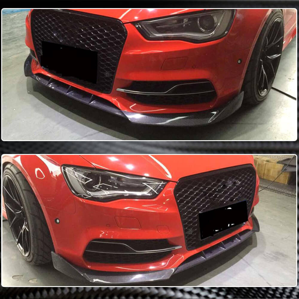 Накладка на передній бампер Lip V2 (для S-Line Sedan 2012-2016, Карбон) 3