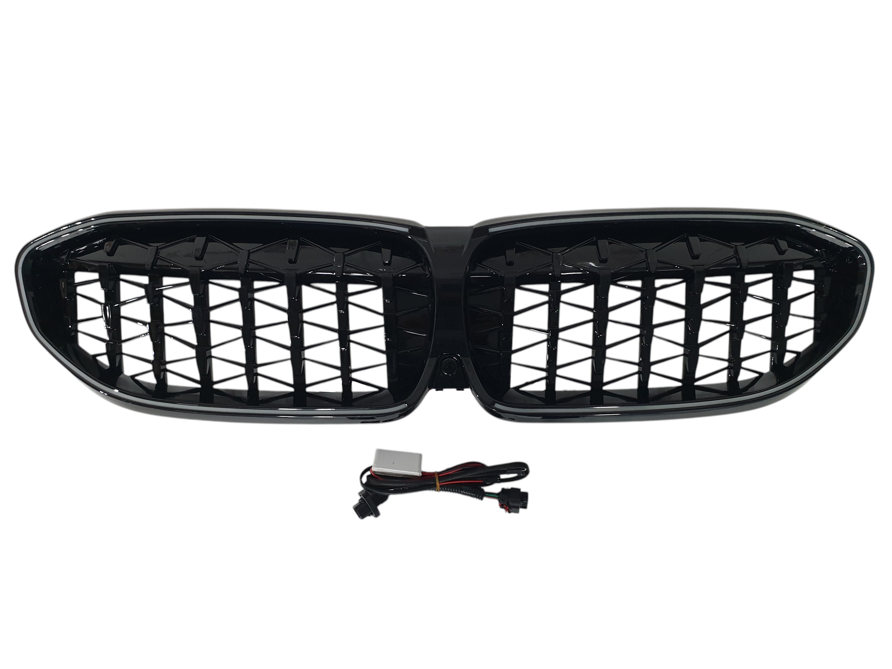 Ніздрі Чорний глянець LED (Iconic Glow) Diamond на BMW 3 Series G20 / G21 2018-2022 року 2