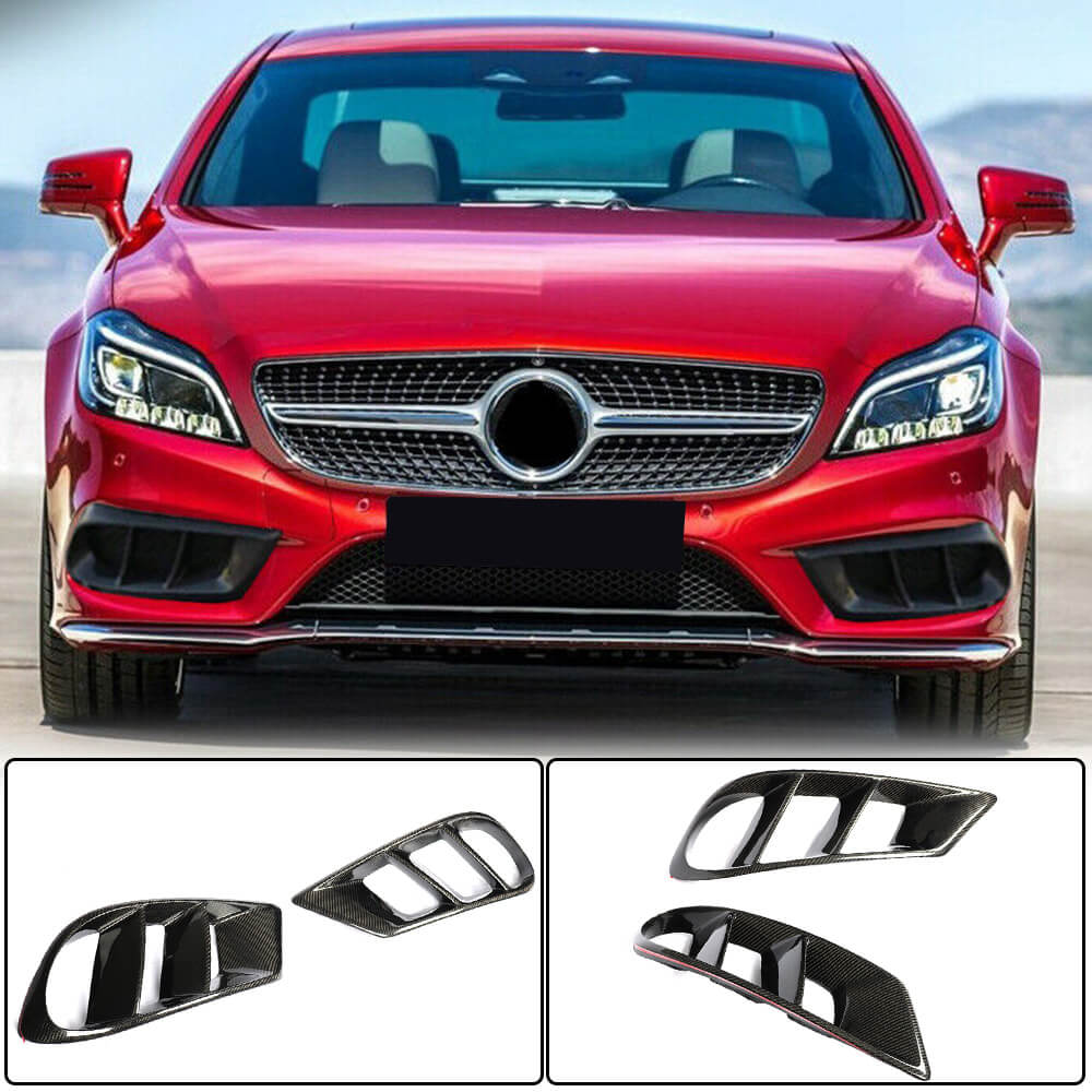 Накладки на передній бампер (для AMG-Line SD 2015-2018, Карбон)