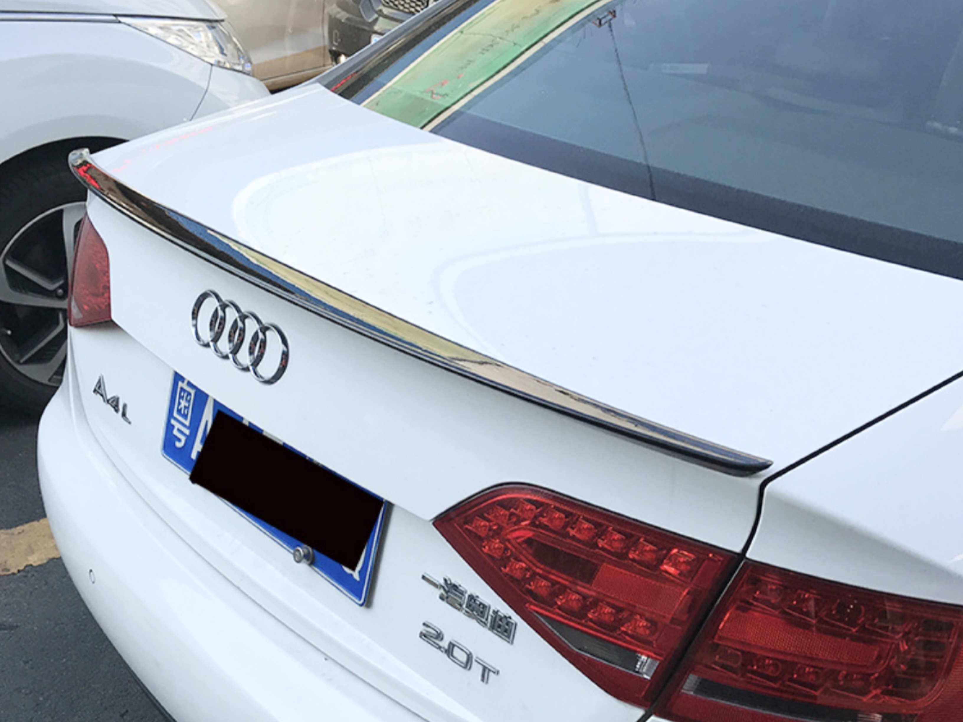 Спойлер лип на багажник Audi A4 B8 2008-2015 ABS пластик, колір чорний глянець 6