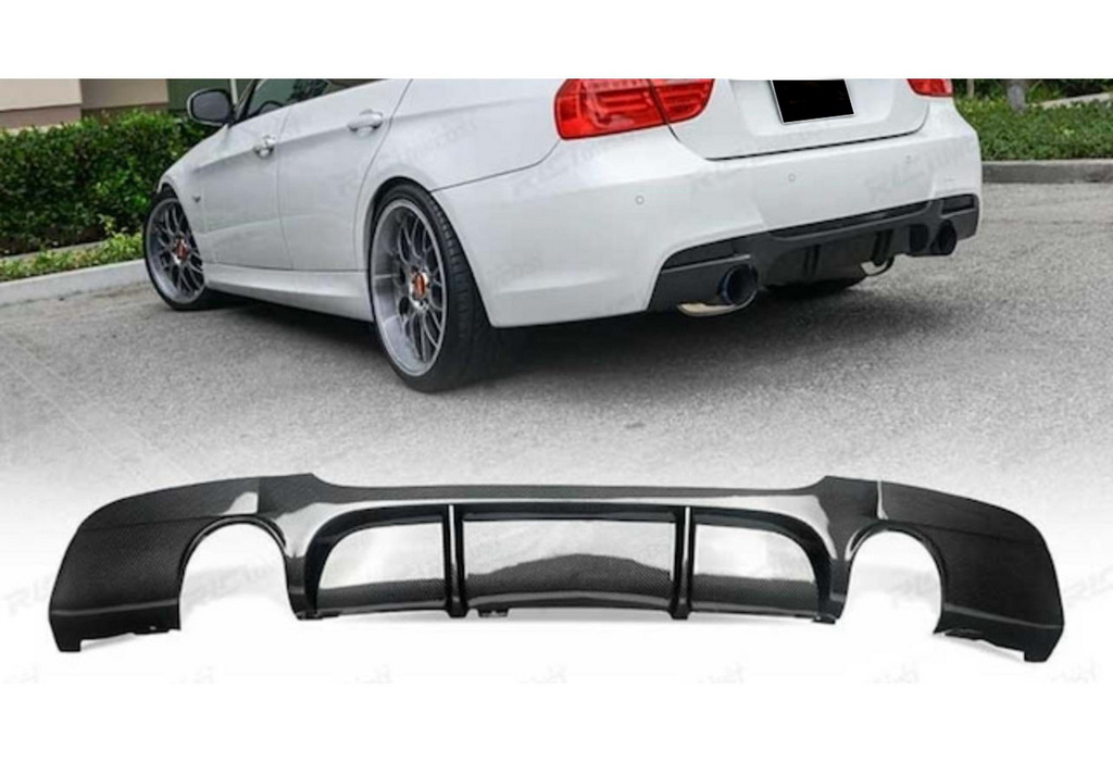 Задній дифузор V-6 (для E90 M-Sport, чорний глянець) 2