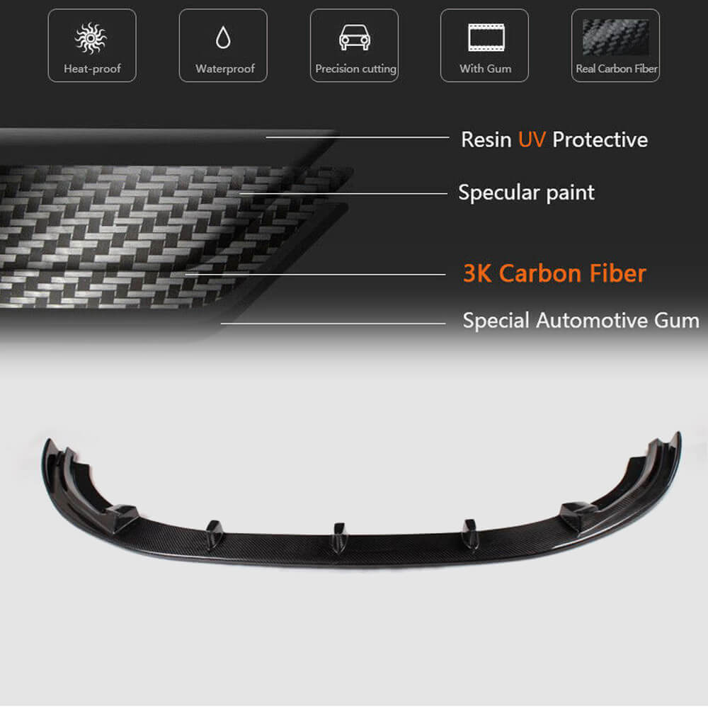 Накладка на передній бампер Lip V2 (для GTI HB 2010-2013, Карбон) 5