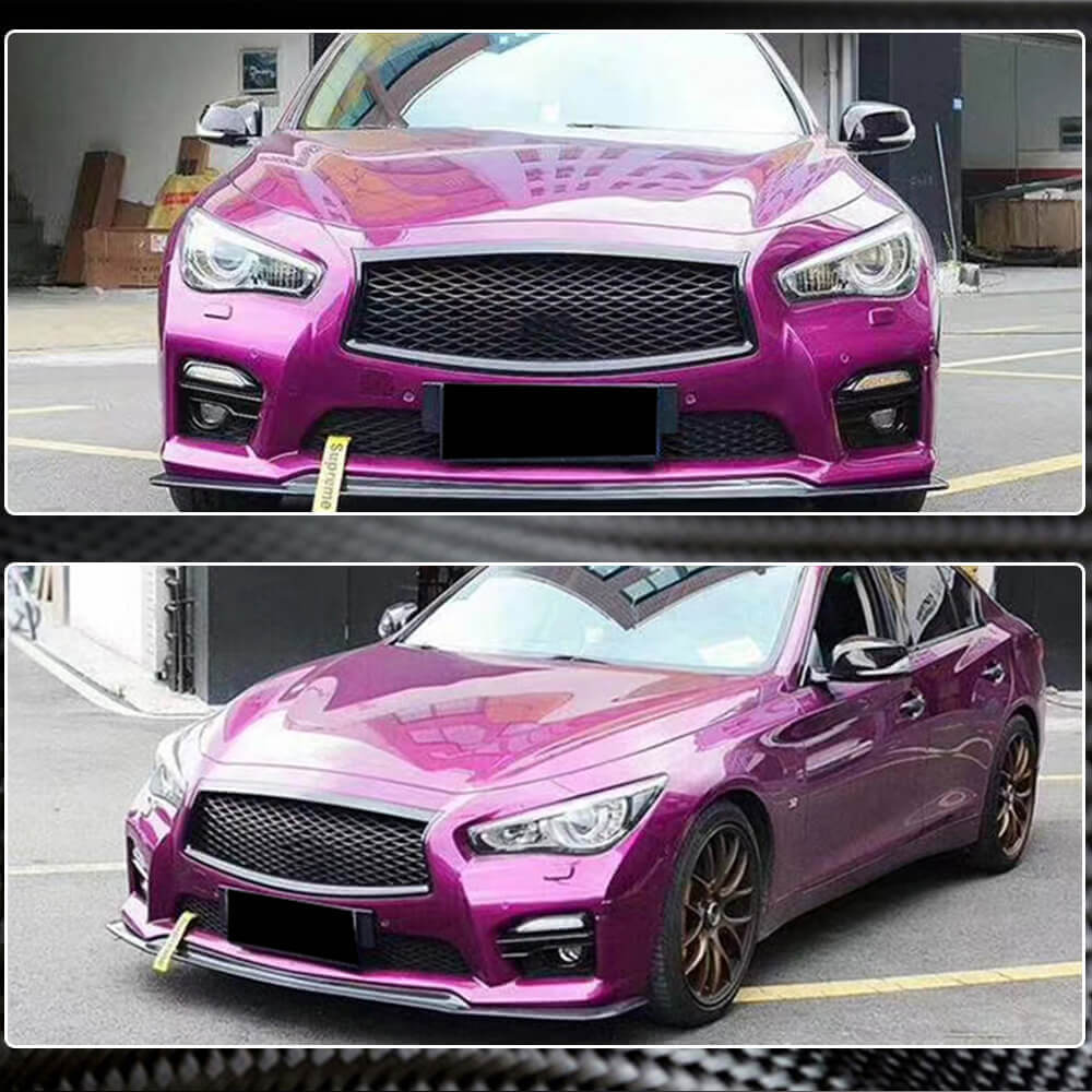 Накладка на передній бампер Lip V1 (для Q50 Sport 2014-2017, Карбон) 3