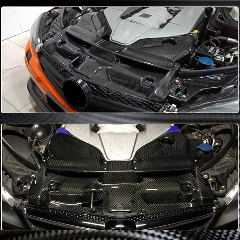 Корпус системи холодного впуску з кришкою (для C63 AMG 2012-2014,Сухий карбон) 3