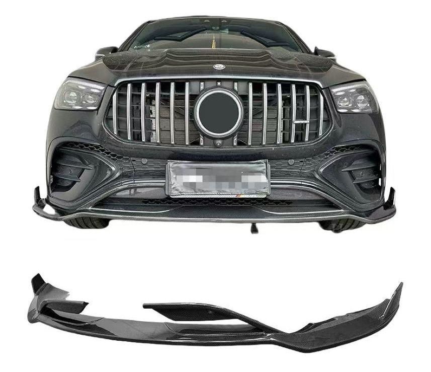 Накладка на передній бампер Lip (для GLE53/AMG-Line 2023-2026, Карбон)
