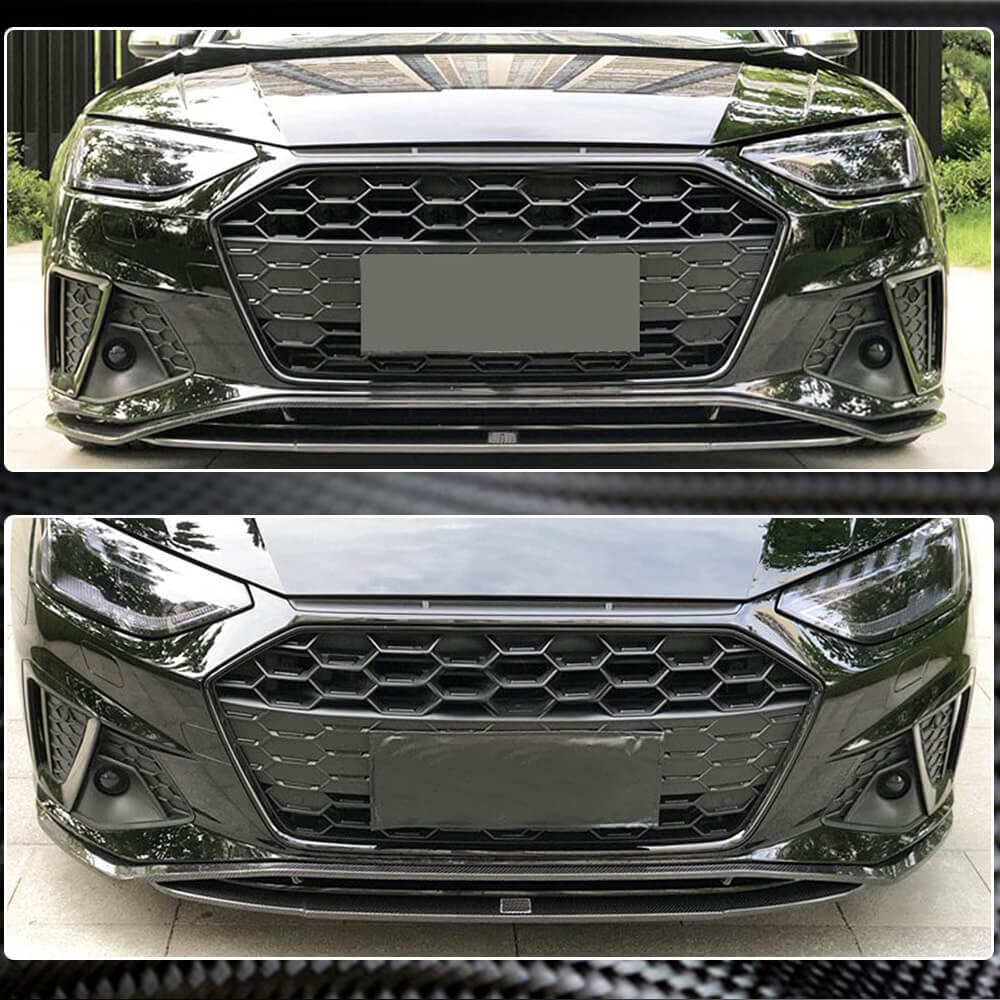 Накладка на передній бампер Lip V2 (для S-Line Sedan 2019-2024, Карбон) 4
