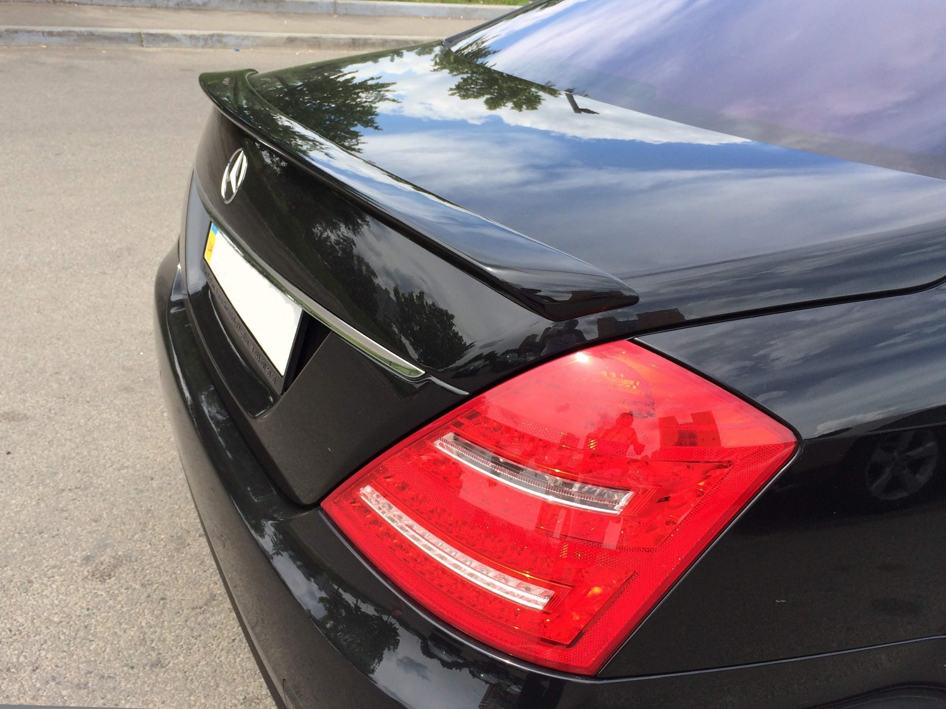 Спойлер лип багажника Mercedes-Benz S class W221 2005-2013 ABS пластик, колір чорний глянець 6