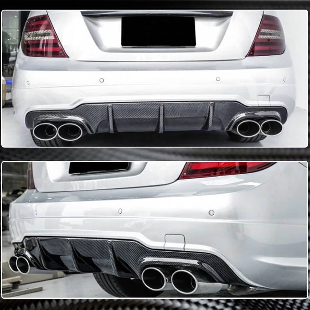 Дифузор заднього бампера V1 (для AMG SD/Coupe 2012-2014, Карбон) 4