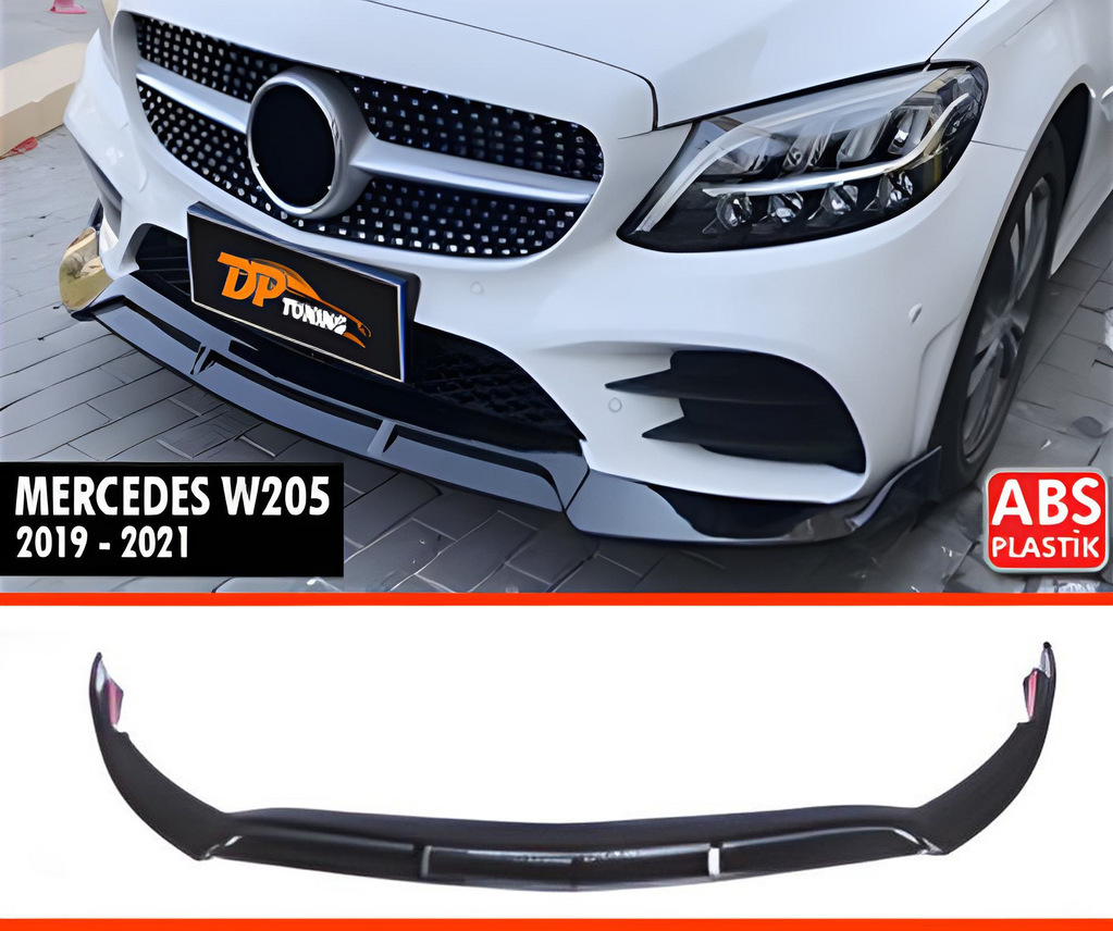 Передня Lip накладка (2019-2021,тільки для AMG-Line, чорний глянець) 2