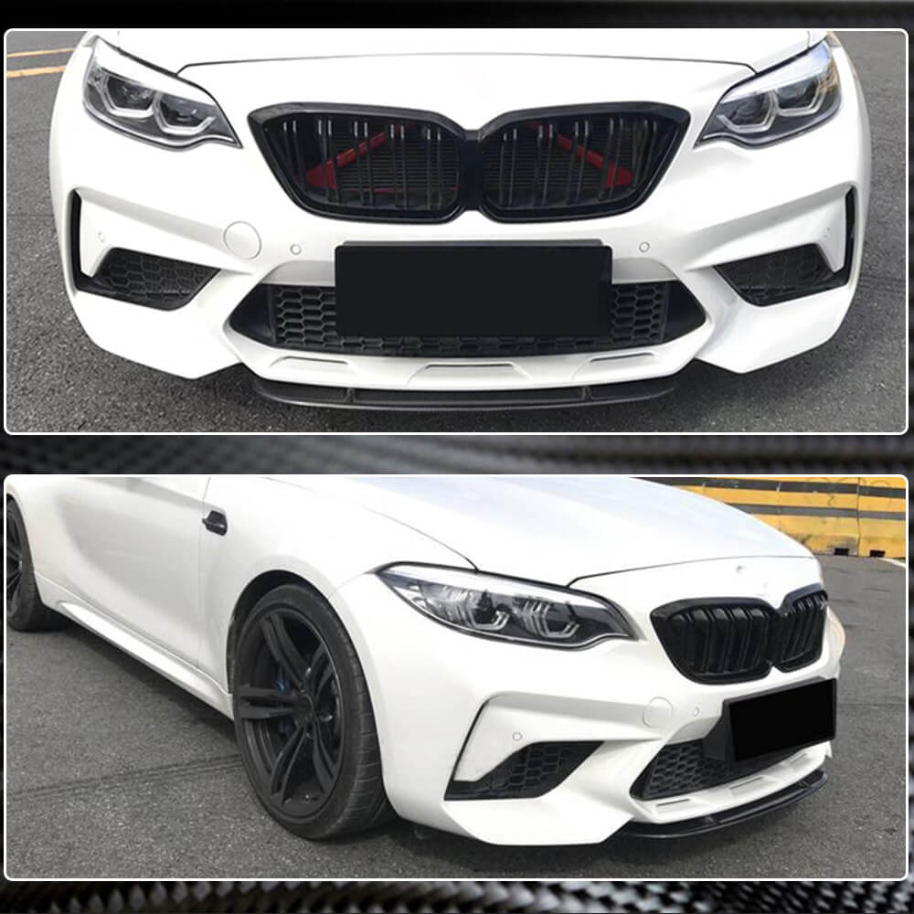 Накладка на передній бампер Lip V7 (для F87 M2/M2C, Карбон) 5