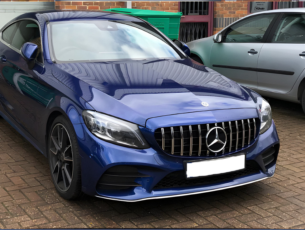 Передня решітка Panamericana GT (для Avantgarde/AMG-Line/C43 AMG) 2014-2018, з камерою