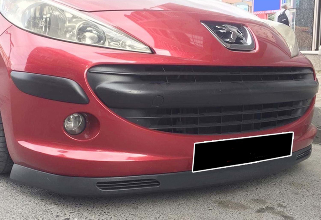 Універсальна передня Lip накладка V-8 (ABS, чорний глянець) 3