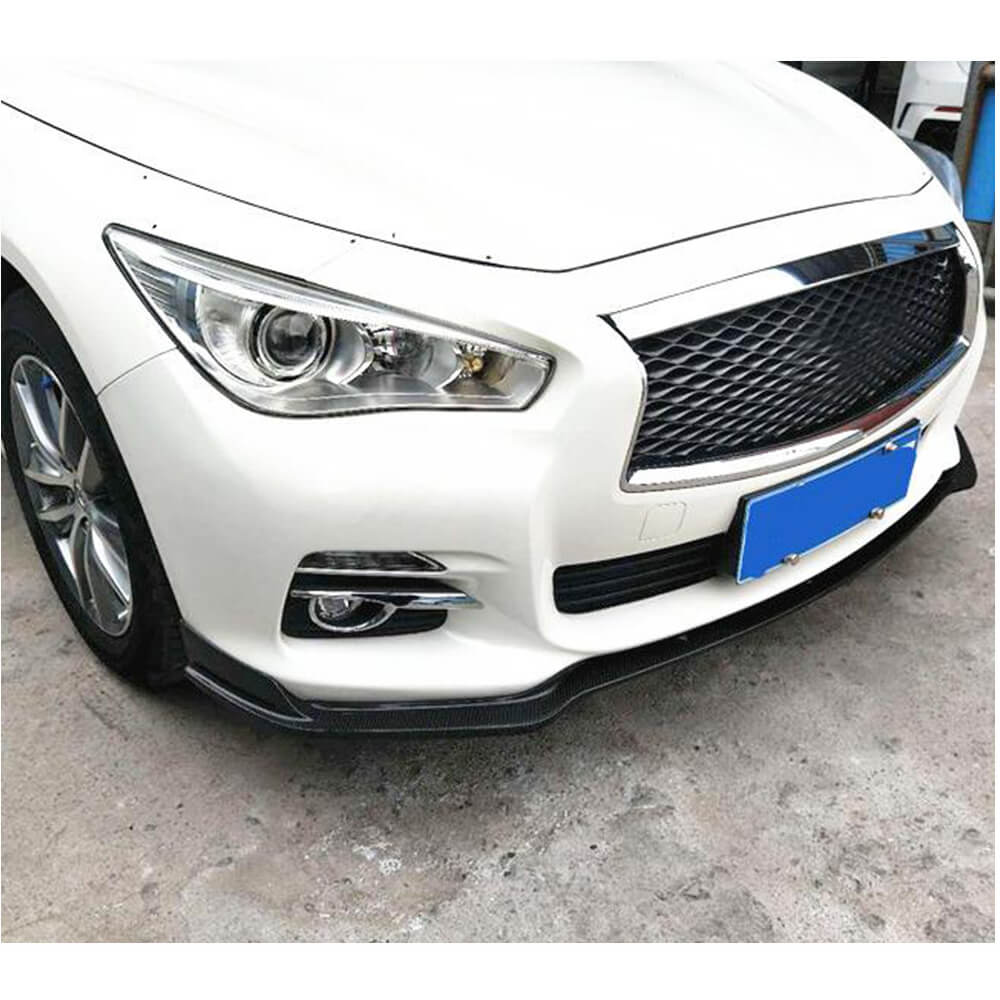 Накладка на передній бампер Lip V1 (для Q50 Base 2014-2017, Карбон) 3