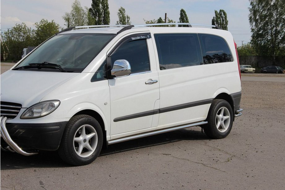 Бічні труби BB001 (2 шт., нерж.) d60, Коротка/Середня бази 2