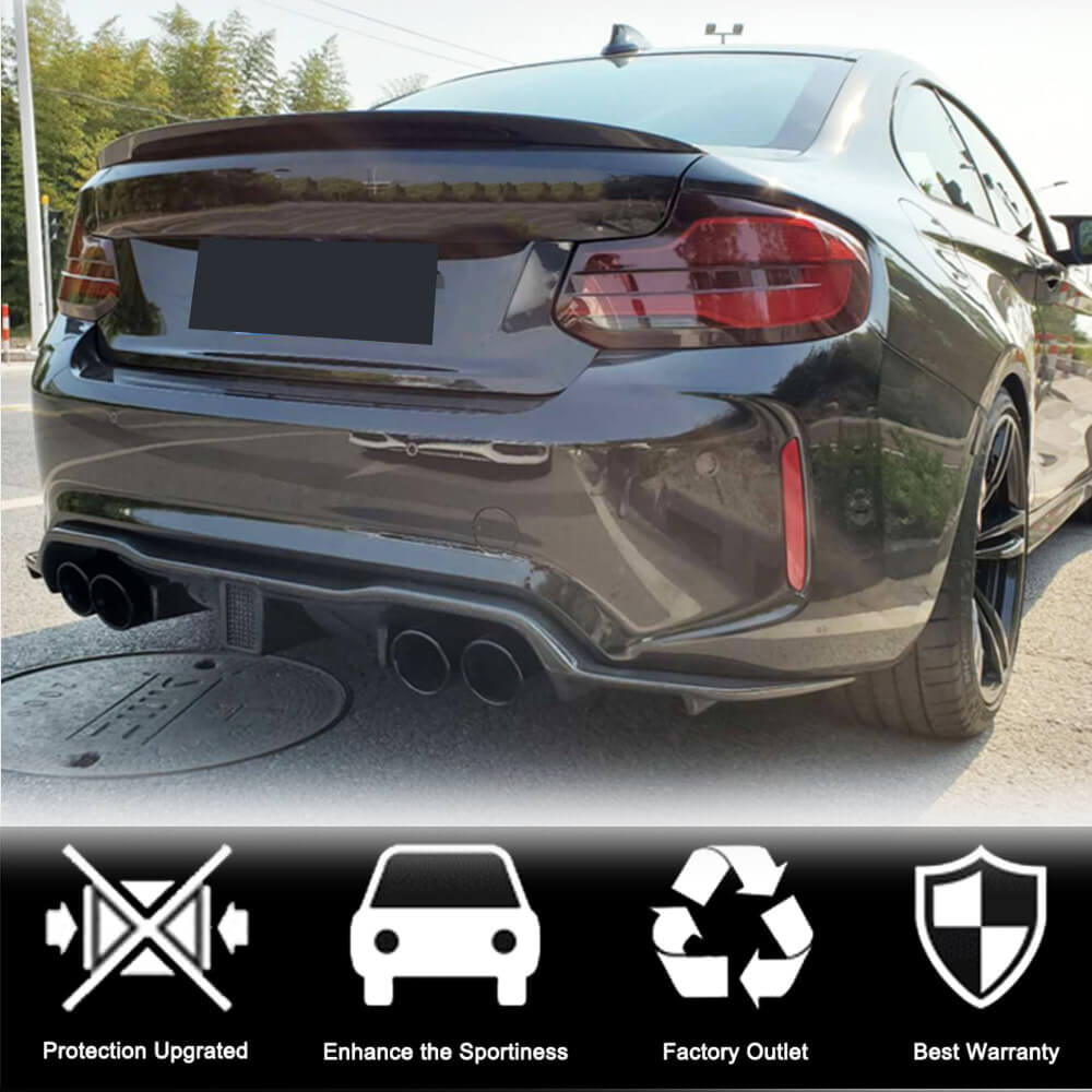 Дифузор заднього бампера V7 (для F87 M2/M2С, Карбон) 2