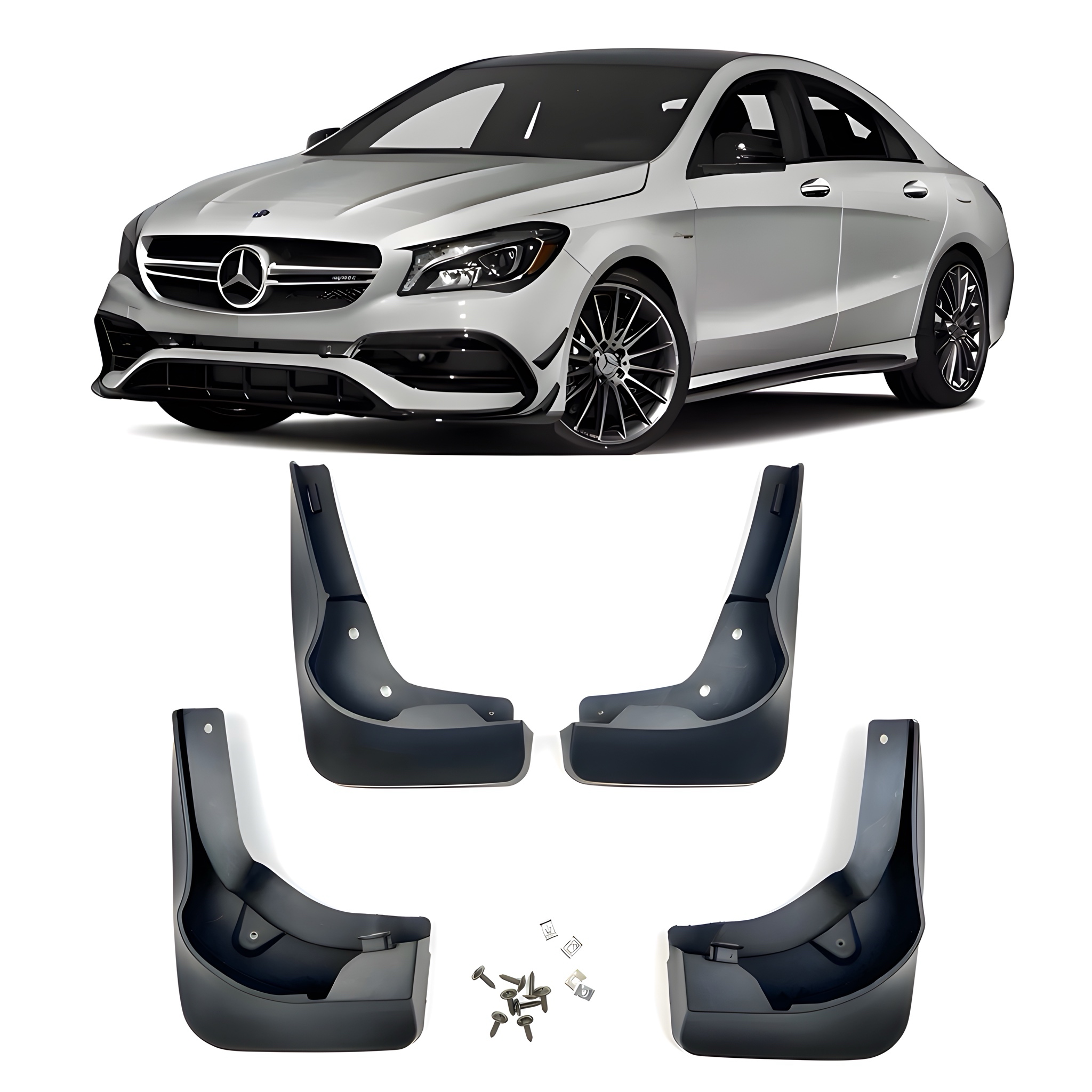 Бризковики для AMG Mercedes-Benz CLA class C117 2013-2018, комплект 4шт.