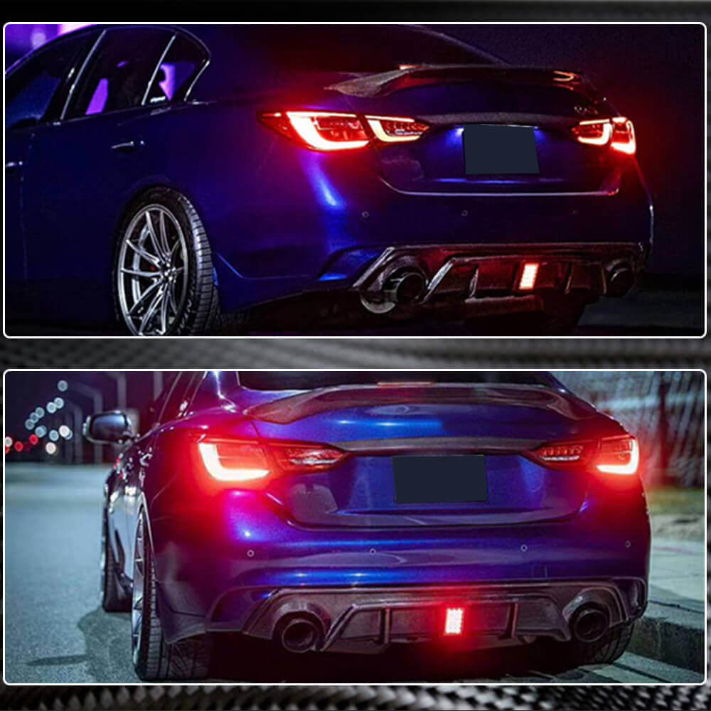 Дифузор заднього бампера V4 (для Q50 Base/Sport 2018-2023, Карбон) 6