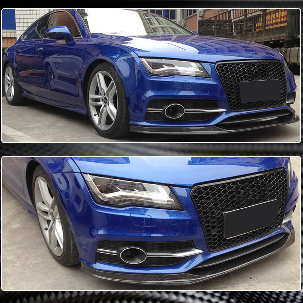 Накладка на передній бампер Lip V2 (для S-Line 2010-2014, Карбон) 3