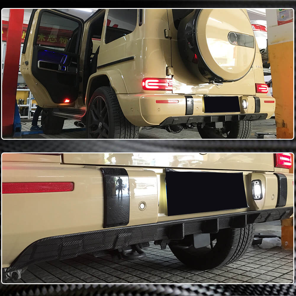 Дифузор заднього бампера V1 (для G63 AMG, Карбон) 4
