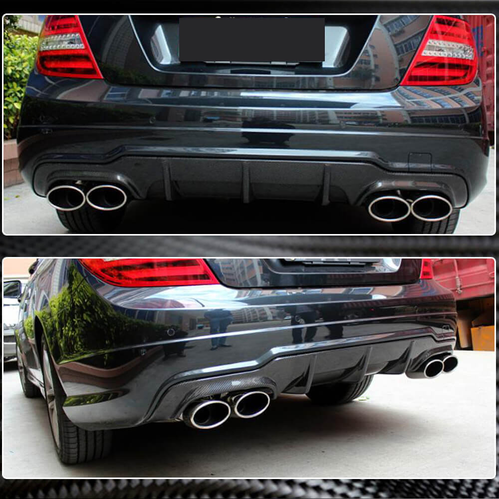 Дифузор заднього бампера V1 (для AMG SD/Coupe 2012-2014, Карбон) 3