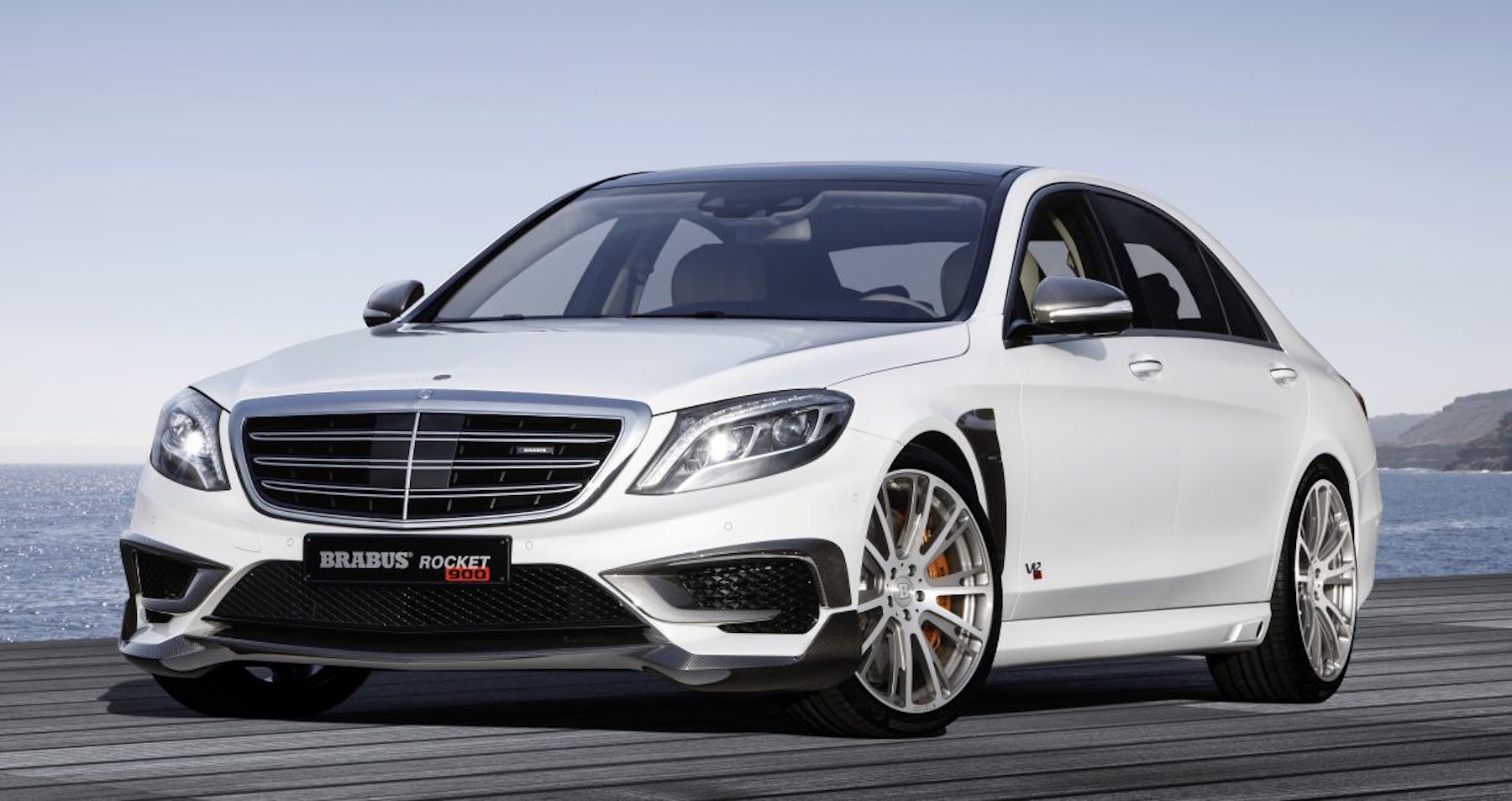 Губа (переднього бампера) Чорний глянець (стиль Brabus) на Mercedes-Benz S-Class W222 2013-2017 року 4
