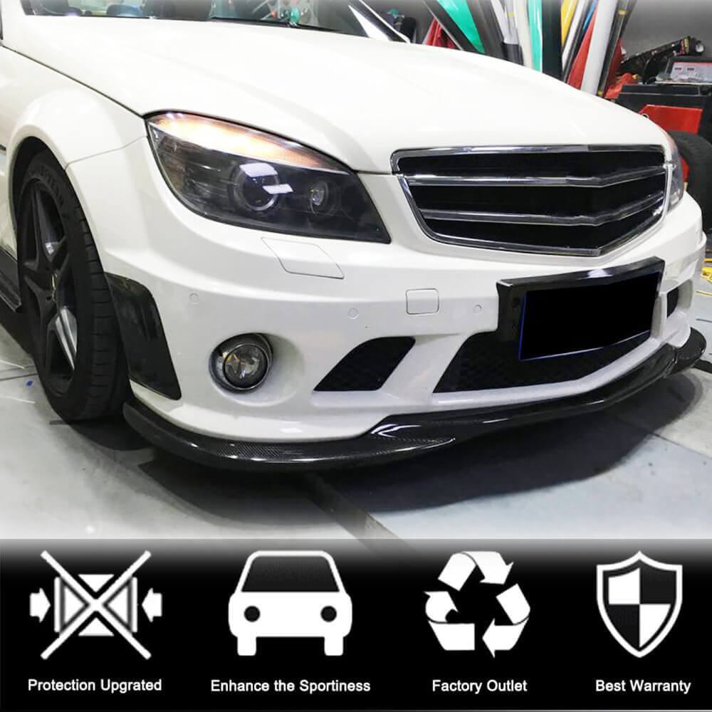 Накладка на передній бампер Lip V3 (для AMG 2008-2011, Карбон) 2