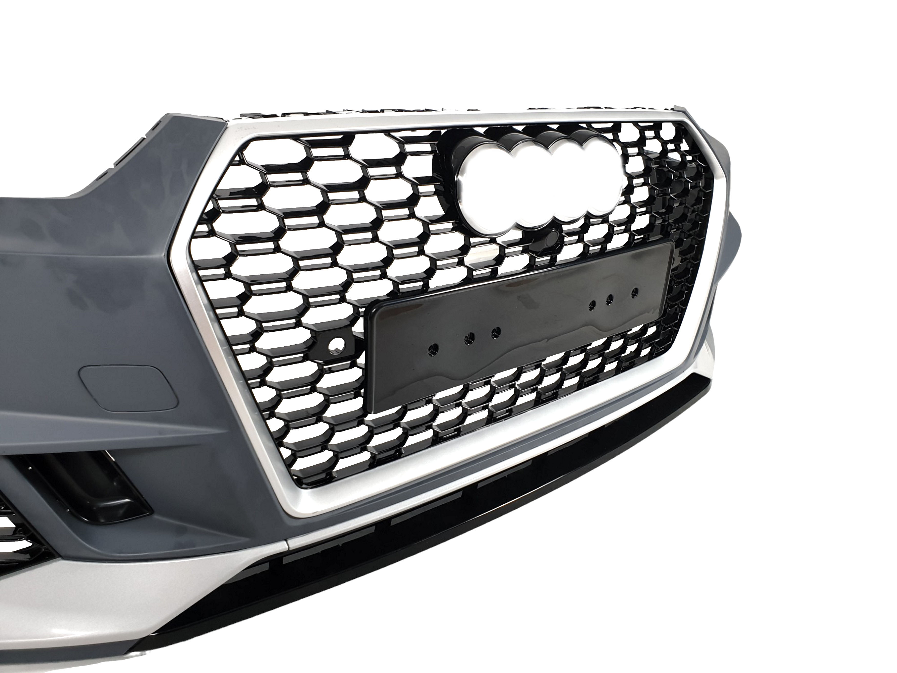 Передній бампер (в стилі RS4 без радарів V3) на Audi A4 B9 2015-2019 року 3