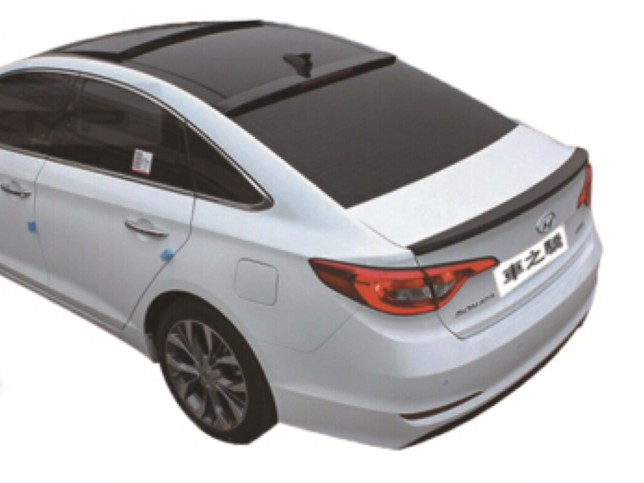 Козирьок на скло Hyundai Sonata LF 2015-2019 ABS пластик, колір чорний глянець