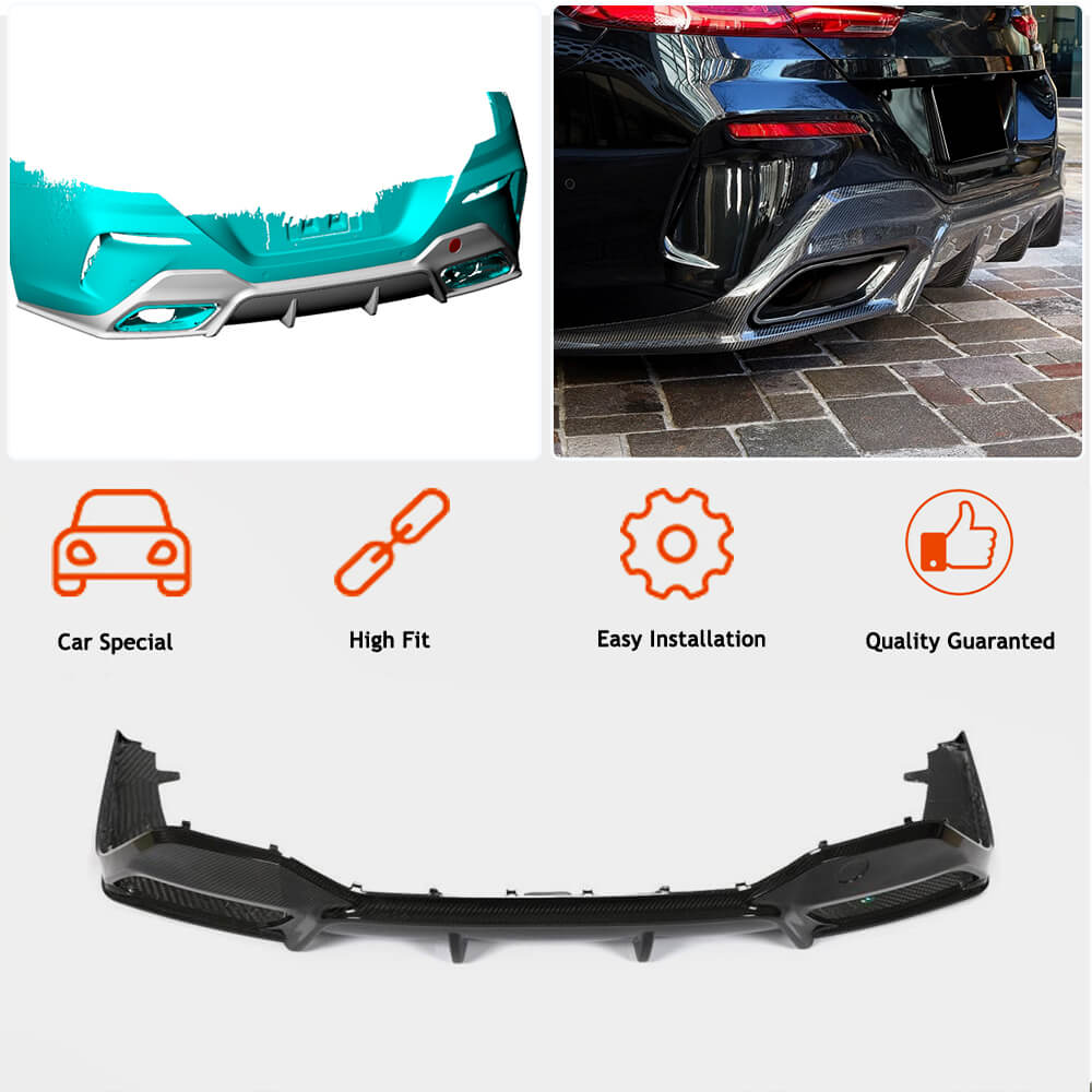 Дифузор заднього бампера V2 (для G16 M-Sport, Карбон) 2