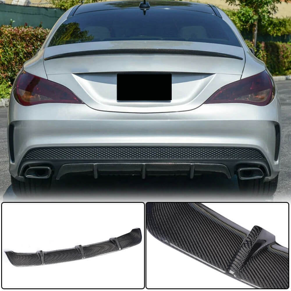 Дифузор заднього бампера V2 (для AMG-Line / CLA45 AMG 2013-2016, Карбон) 3