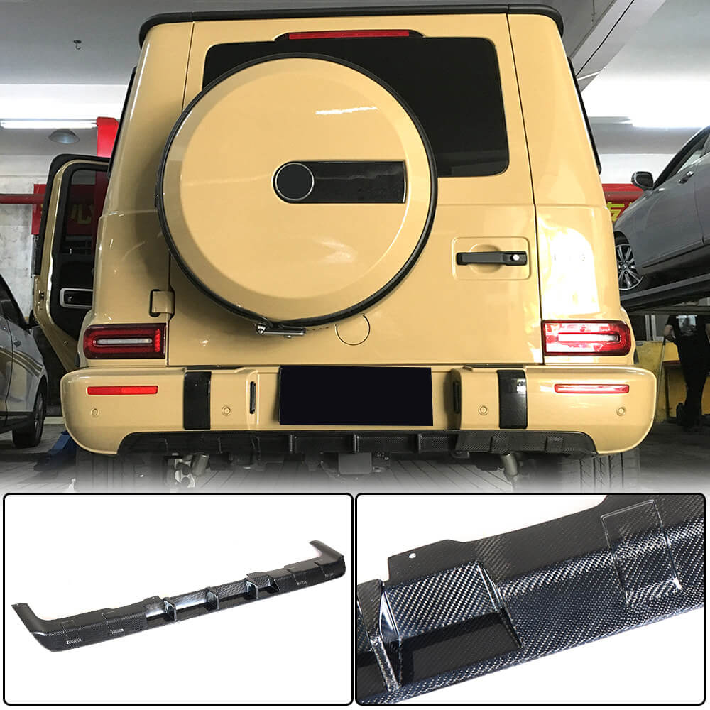 Дифузор заднього бампера V1 (для G63 AMG, Карбон)