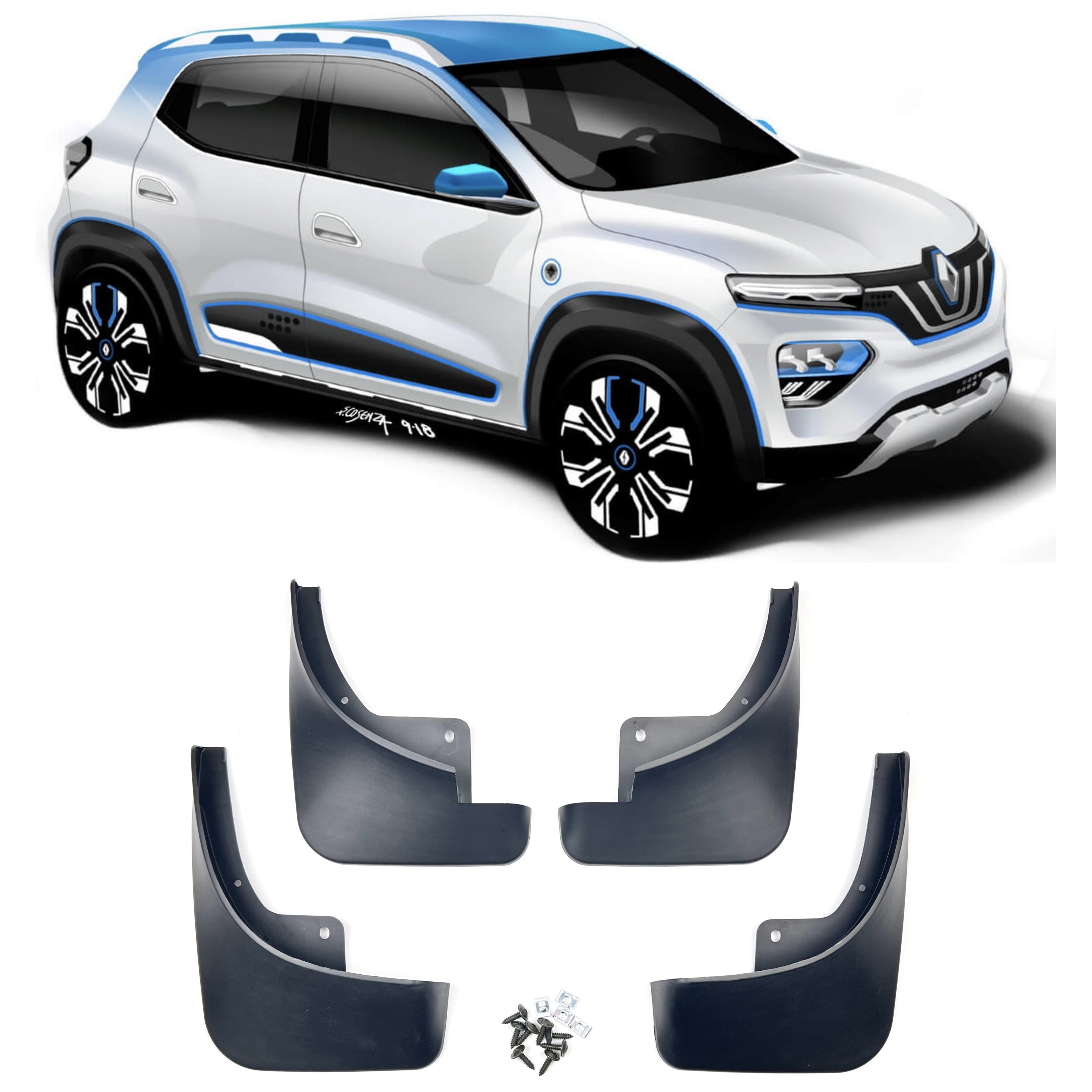 Бризковики Renault City K-ZE 2019+, комплект 4шт.